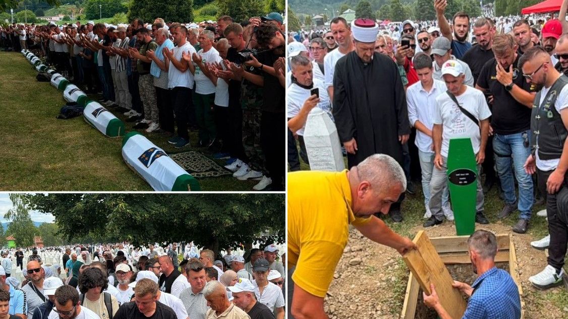 Uživo / Klanjana kolektivna dženaza u Memorijalnom centru Potočari, u toku ukop deset žrtava genocida