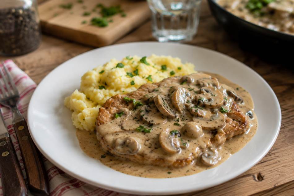 Sočne šnicle u sosu od gljiva recept