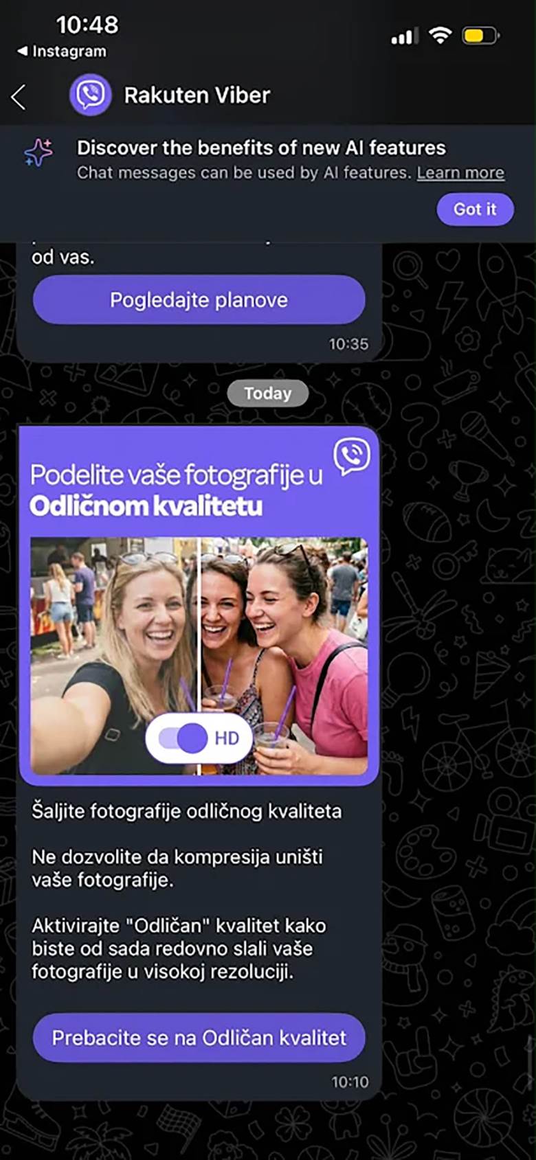 Viber uveo AI prevod poruka i slanje fotografija u HD kvalitetu bez kompresije