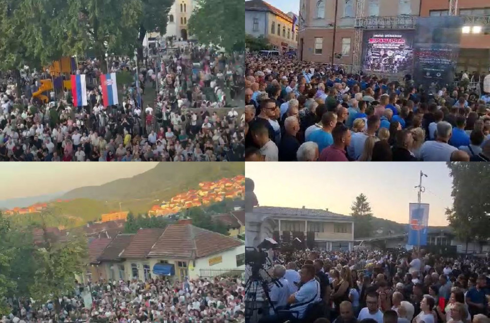 Ogroman broj ljudi se okupio u Mrkonjić Gradu, došli da čuju Vučićev govor VIDEO