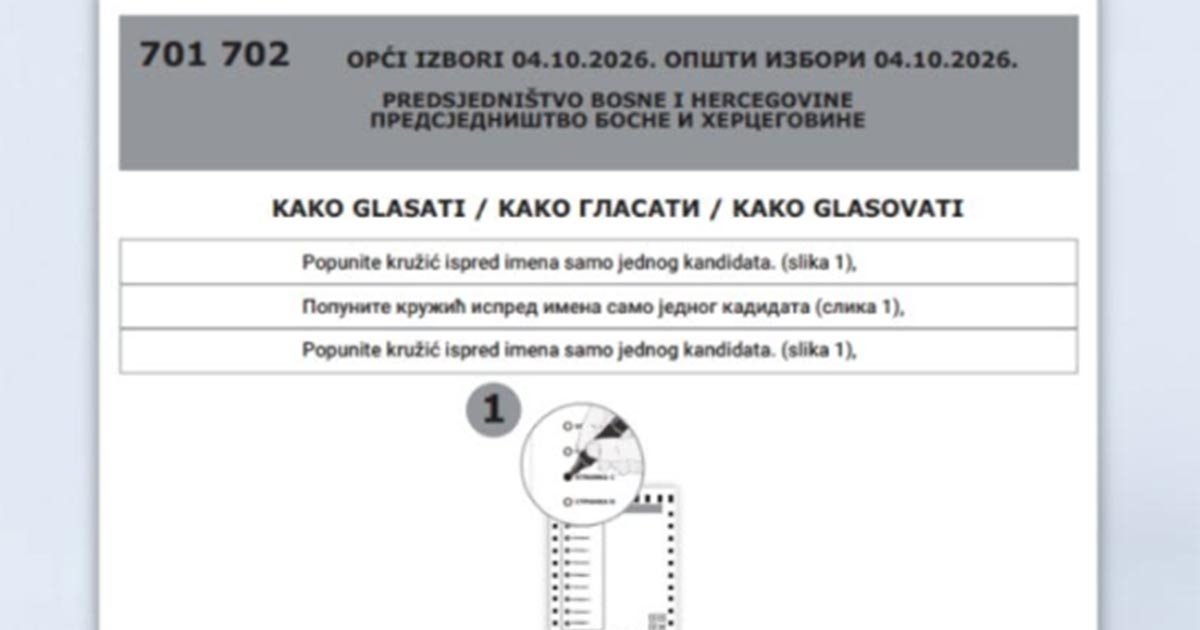 CIK objavio izgled glasačkog listića: Umjesto "iksa" popunjavati kružić (FOTO)