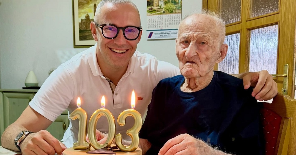Vladimir iz Prnjavora proslavio 103. rođendan, posjetio ga Tomaš