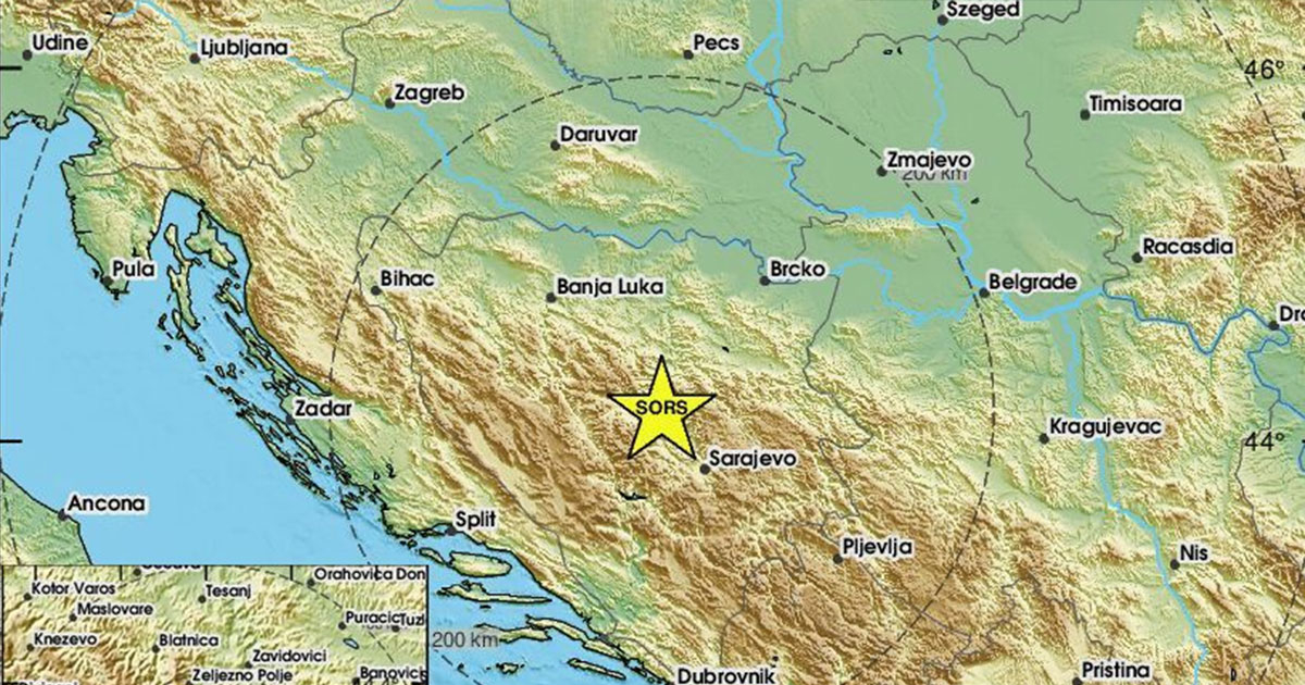 Zemljotres jačine 3,6 stepeni pogodio Bosnu i Hercegovinu